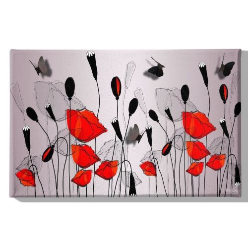 EPIKASA Canvas Print Flowers 6 - Red 70x3x45 cm