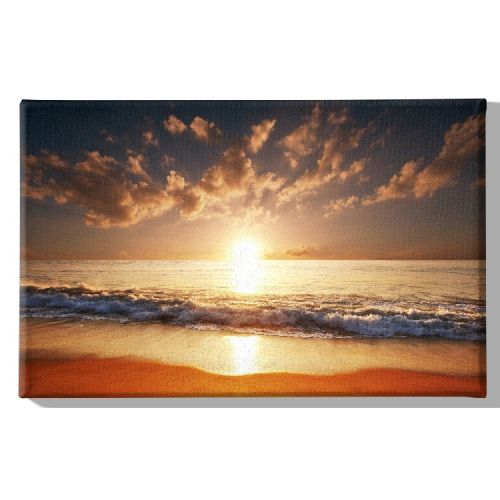 EPIKASA Canvas Print Sunset Over the Sea 2 - Orange 70x3x45 cm