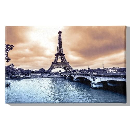 EPIKASA Stampa su Tela Torre Eiffel 02 - Arancione 70x3x45 cm