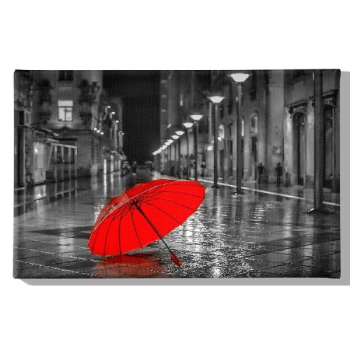EPIKASA Stampa su Tela Pioggia - Rosso 70x3x45 cm