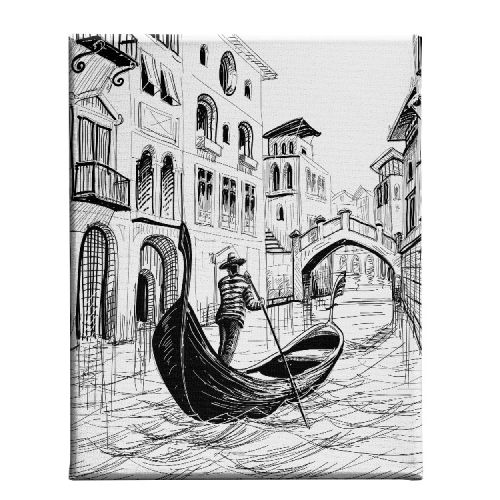 EPIKASA Canvas Print Venezia - Black 45x3x70 cm