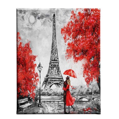 EPIKASA Stampa su Tela Torre Eiffel 3 - Rosso 45x3x70 cm