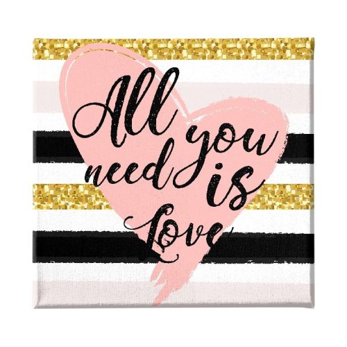 EPIKASA Canvas Print All you need is Love - Pink 60x3x60 cm