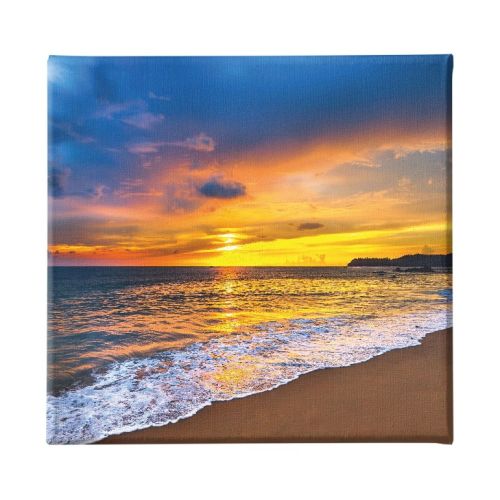 EPIKASA Canvas Print Sunset Over the Sea - Orange 60x3x60 cm