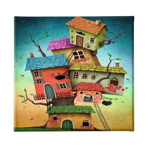 EPIKASA Stampa su Tela per Bambini Casa Sull'Albero - Multicolore 60x3x60 cm