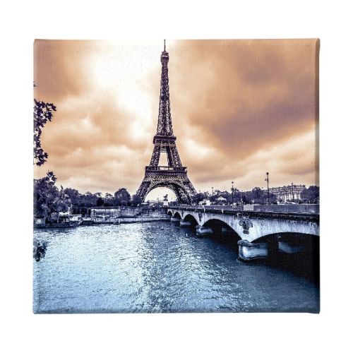 EPIKASA Stampa su Tela Torre Eiffel 02 - Arancione 60x3x60 cm