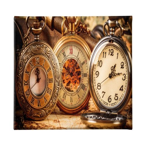 EPIKASA Canvas Print Clocks - Brown 60x3x60 cm