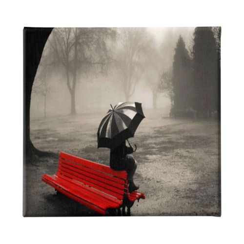EPIKASA Stampa su Tela Sotto La Pioggia 6 - Rosso 60x3x60 cm