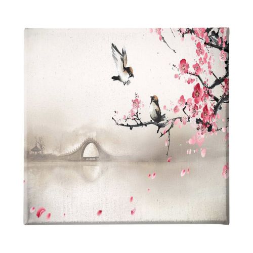 EPIKASA Canvas Print Birds - Pink 60x3x60 cm