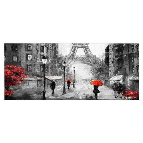 EPIKASA Canvas Print Eiffel Tower 5 - Black 100x3x70 cm