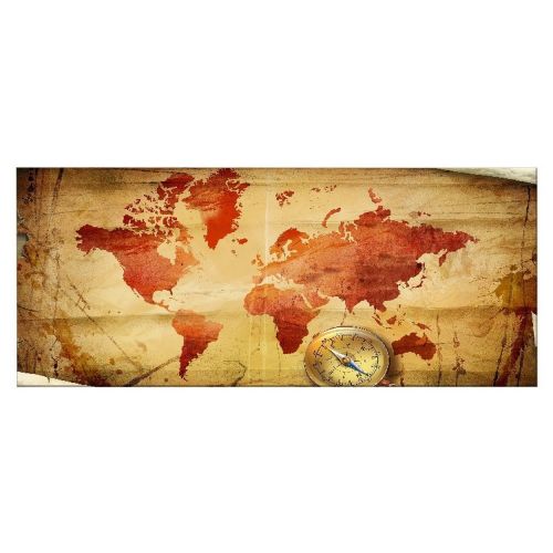 EPIKASA Canvas Print World Map 3 - Yellow 100x3x70 cm