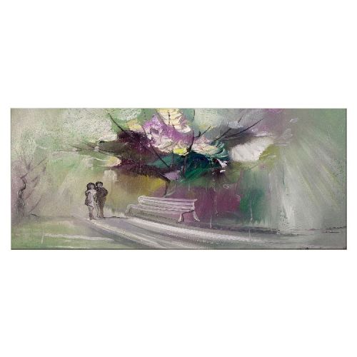 EPIKASA Canvas Print Walk in the park - Green 100x3x70 cm