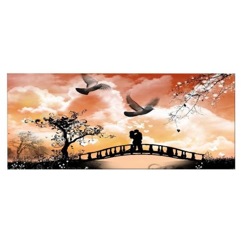 EPIKASA Canvas Print Lover Bridge - Orange 100x3x70 cm