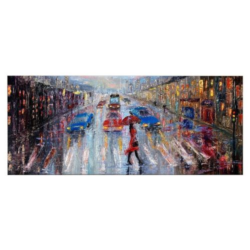 EPIKASA Stampa su Tela Sotto La Pioggia 5 - Multicolore 100x3x70 cm