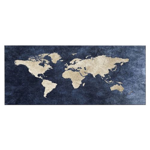 EPIKASA Canvas Print World Map 4 - Blue 100x3x70 cm