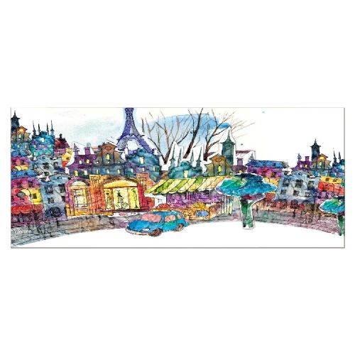 EPIKASA Stampa su Tela Parigi - Multicolore 100x3x70 cm