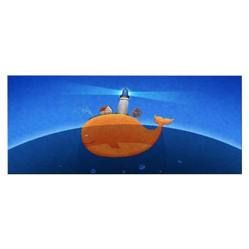 EPIKASA Canvas Print Whale for Kids - Blue 100x3x70 cm