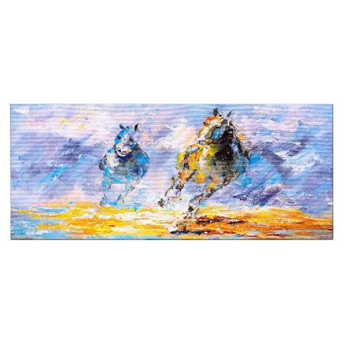 EPIKASA Canvas Print Horses - Blue 100x3x70 cm