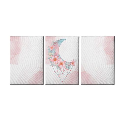 EPIKASA Canvas Print Luna - Pink 40x3x60 cm (3Pcs)