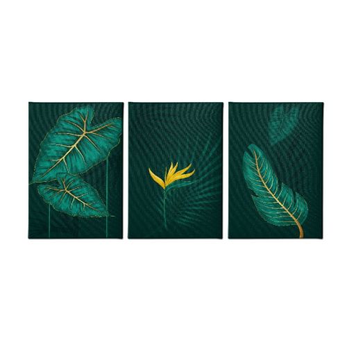 EPIKASA Canvas Print Leaves 3 - Green 40x3x60 cm (3Pcs)