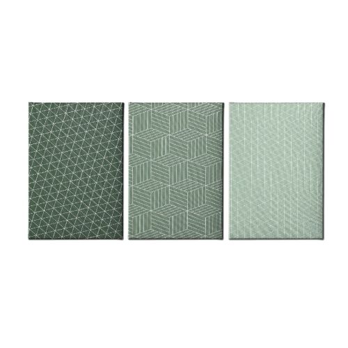 EPIKASA Canvas Print Geometry - Green 40x3x60 cm (3Pcs)