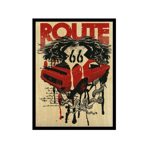 EPIKASA Stampa su Tela Route 66 - Multicolore 40x2,5x60 cm