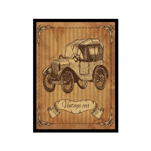 EPIKASA Canvas Print Vintage Car - Brown 40x2,5x60 cm