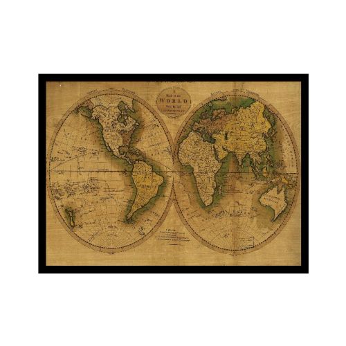EPIKASA Canvas Print World Map 1 - Multicolor 60x2,5x40 cm