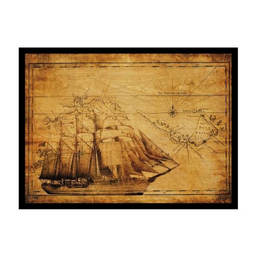 EPIKASA Canvas Print Ship - Brown 60x2,5x40 cm
