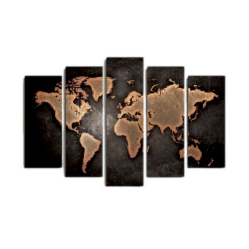 EPIKASA Canvas Print World Map 4 - Brown 100x3x60 cm