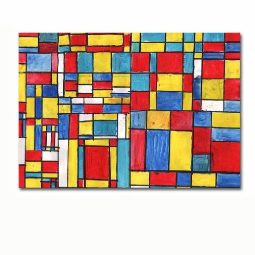 EPIKASA Stampa su Tela Mondrian Composizione - Multicolore 70x3x50 cm