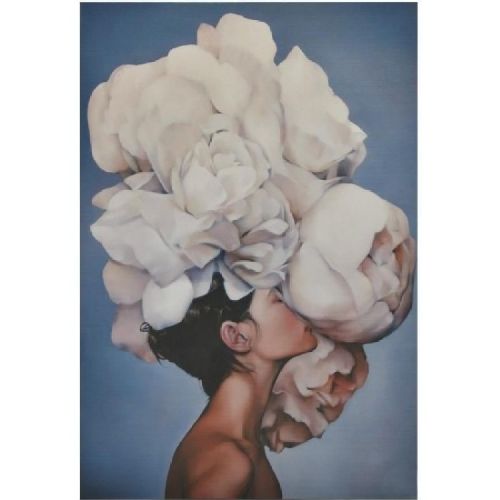 EPIKASA Canvas Print Woman and Flowers 01 - Pink 50x3x70 cm