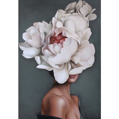 EPIKASA Canvas Print Woman and Flowers 02 - Pink 50x3x70 cm