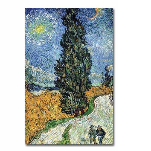 EPIKASA Stampa su Tela Van Gogh Sentiero Di Notte In Provenza - Blu 50x3x70 cm
