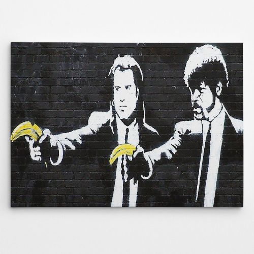 EPIKASA Stampa su Tela Banksy Pulp Fiction - Nero 100x3x70 cm