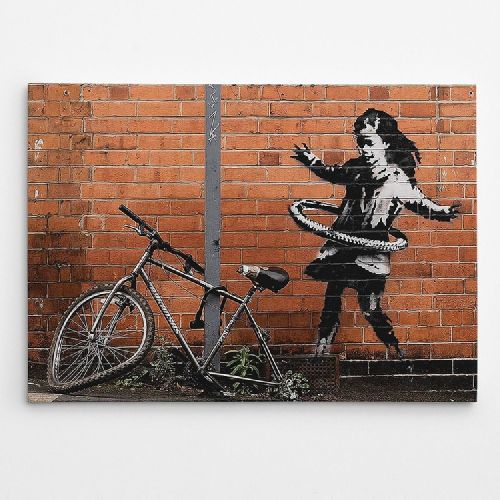 EPIKASA Canvas Print Banksy Hula Hoop - Red 100x3x70 cm