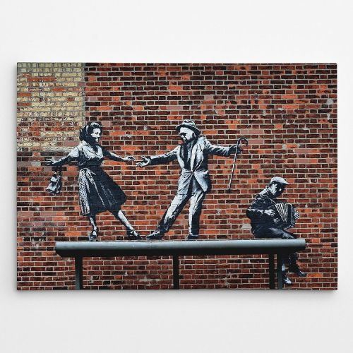 EPIKASA Canvas Print Banksy Bus Shelter - Red 100x3x70 cm