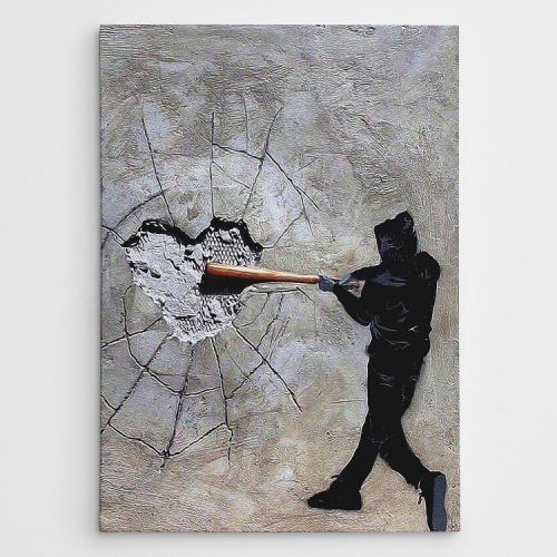 EPIKASA Canvas Print Banksy The Beating Heart - Black 70x3x100 cm