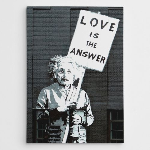 EPIKASA Stampa su Tela Banksy Einstein - Nero 70x3x100 cm