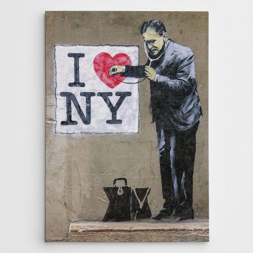 EPIKASA Canvas Print Banksy New York - Red 70x3x100 cm