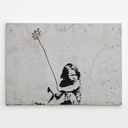EPIKASA Stampa su Tela Banksy Virus - Grigio 100x3x70 cm
