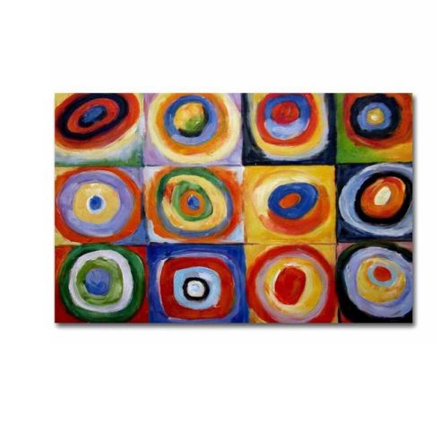 EPIKASA Stampa su Tela Kandinsky Cerchi - Multicolore 100x3x70 cm