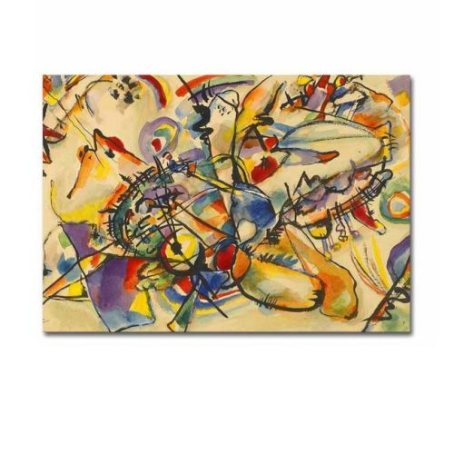 EPIKASA Stampa su Tela Kandinsky Composizione 2 - Multicolore 100x3x70 cm