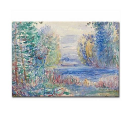 EPIKASA Stampa su Tela Renoir Paesaggio Fluviale - Multicolore 100x3x70 cm