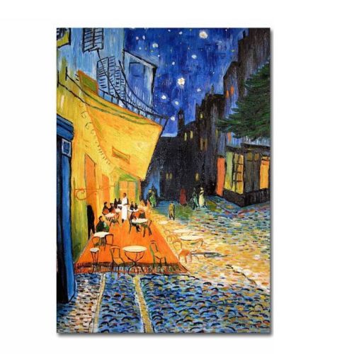 EPIKASA Stampa su Tela Van Gogh Terrazza Del Caffè La Sera - Blu 70x3x100 cm