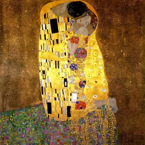 EPIKASA Stampa su Tela Bacio Di Klimt - Oro 120x3x60 cm
