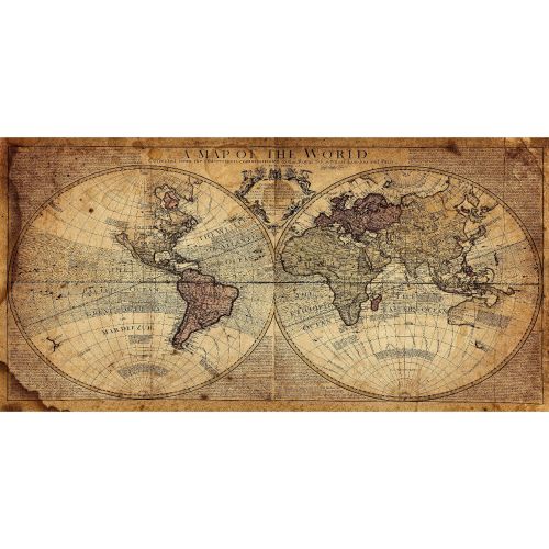 EPIKASA Stampa su Tela Mappa Mondo 1 - Multicolore 120x4x60 cm