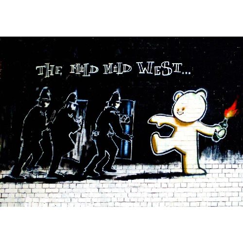 EPIKASA Stampa su Tela Banksy The Mild Mild West - Multicolore 100x3x70 cm