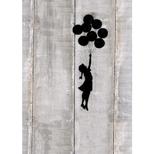 EPIKASA Stampa su Tela Banksy Bambina Con Palloncini - Multicolore 70x3x100 cm