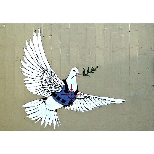 EPIKASA Stampa su Tela Banksy Colomba Della Pace - Multicolore 100x3x70 cm
